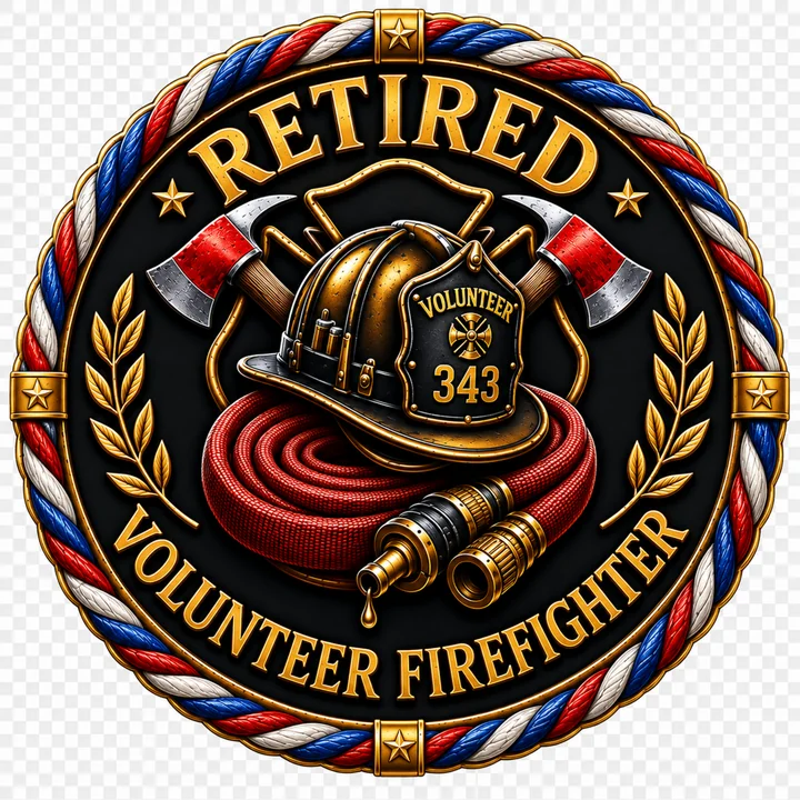Retired Volunteer Firefighter Tribute Shirt front design